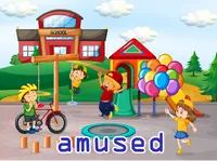Definition & pronunciation of amused