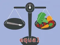 equal की परिभाषा और उच्चारण