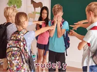 Definition & pronunciation of rudely